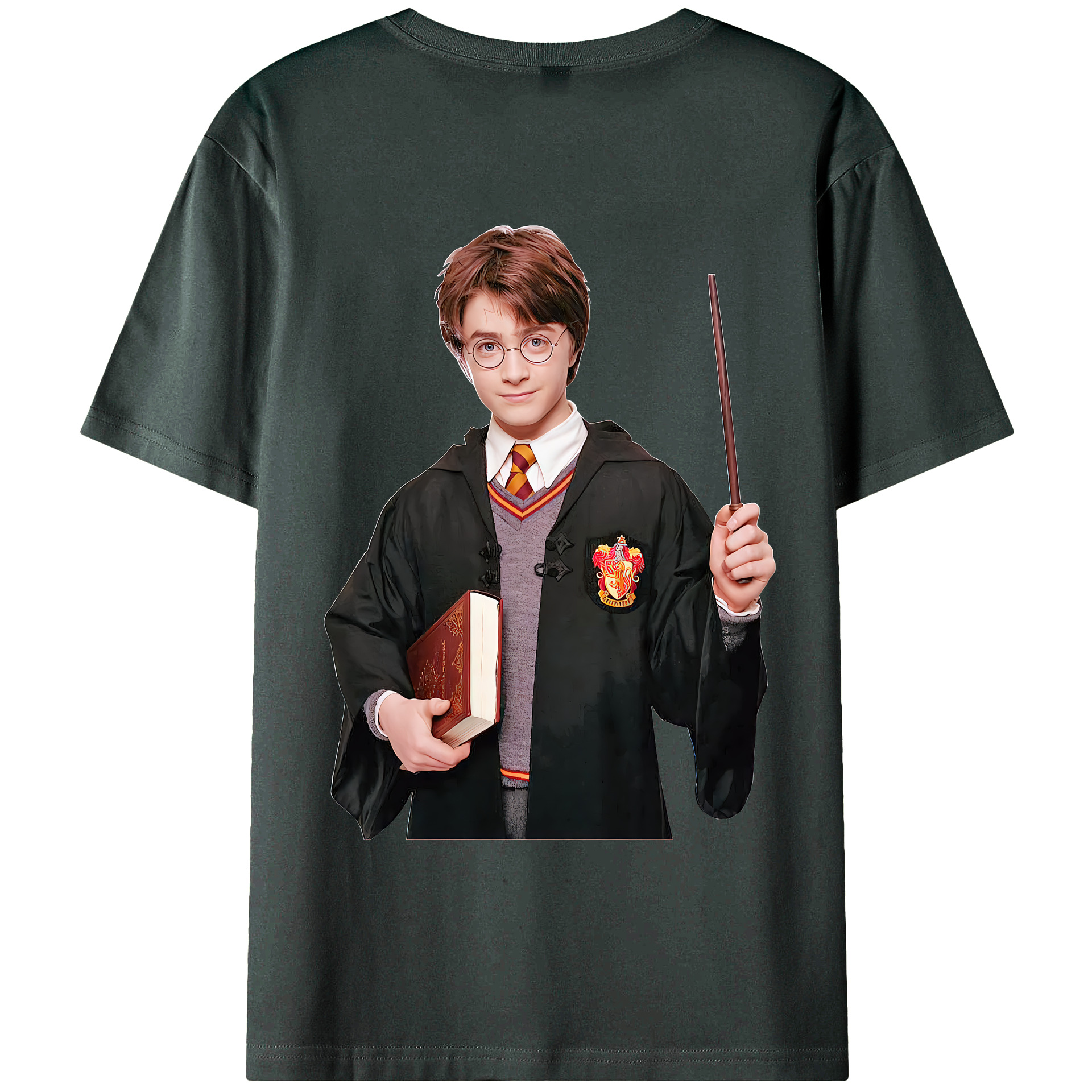 （画像用） Harry Potter ハリー・ポッターシリーズ 綿100％ メンズ半袖Tシャツ（バックプリント） 通気性